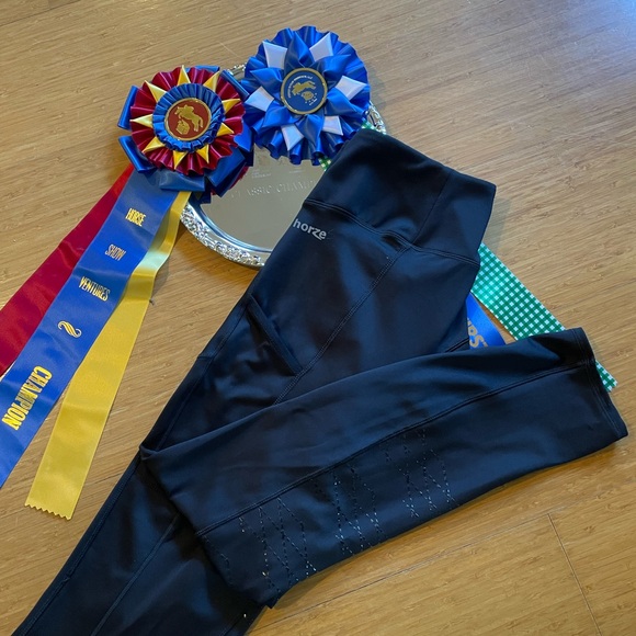 Horze Pull On Riding Tights - Full Seat Silicone - Picture 5 of 6